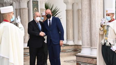 صورة رئيس الجمهورية السيد عبد المجيد تبون يستقبل السيد شارل ميشال، رئيس المجلس الأوروبي بقصر المرادية