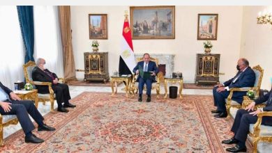 صورة رمطان لعمامرة يُستقبل من قِبَل رئيس جمهورية مصر العربية الشقيقة، السيد عبد الفتاح السيسي